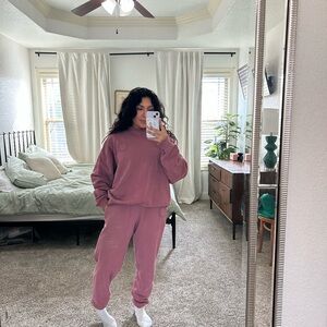 SET Active Mauve Crew Neck Sweater Set